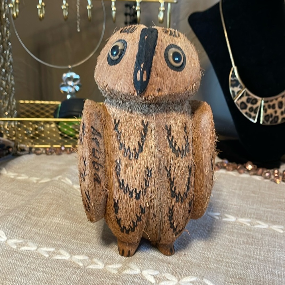 Coconut carved owl